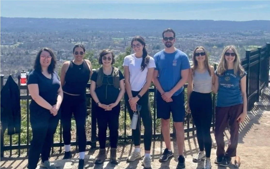 Isenberg Lab team at a scenic lookout